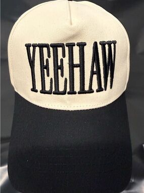 Two-Tone Black and Cream Baseball Cap